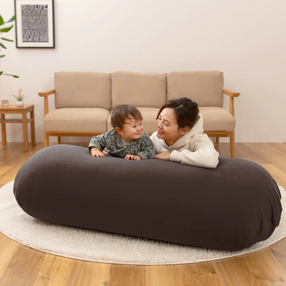 日本製 おおきなビーズクッション イエロー - Image 5