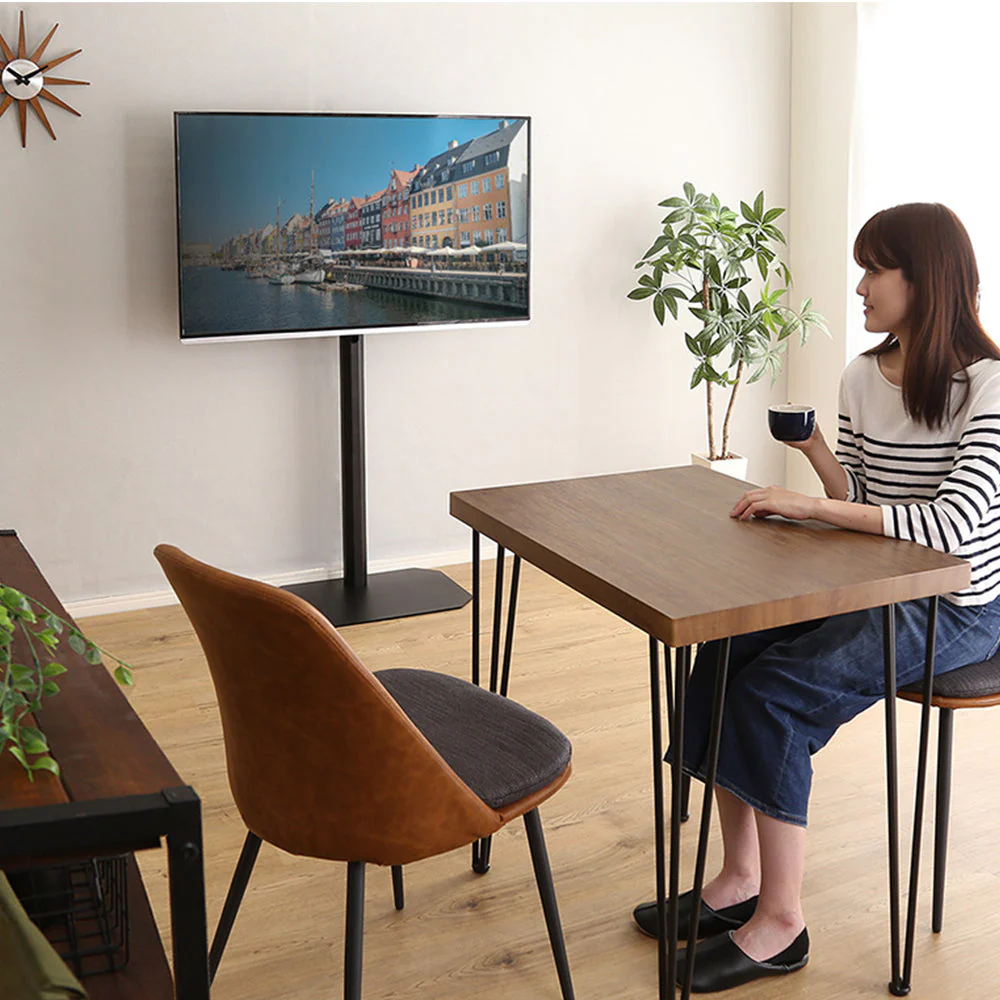 八角形 壁寄せTVスタンド（240度スイングタイプ） ブラック - Image 14