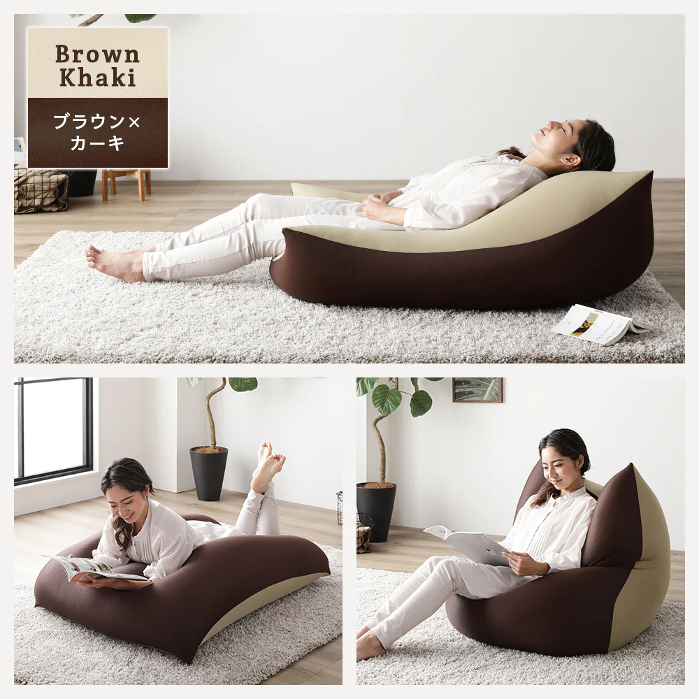 日本製 特大ビーズクッション ブラウン - Image 8
