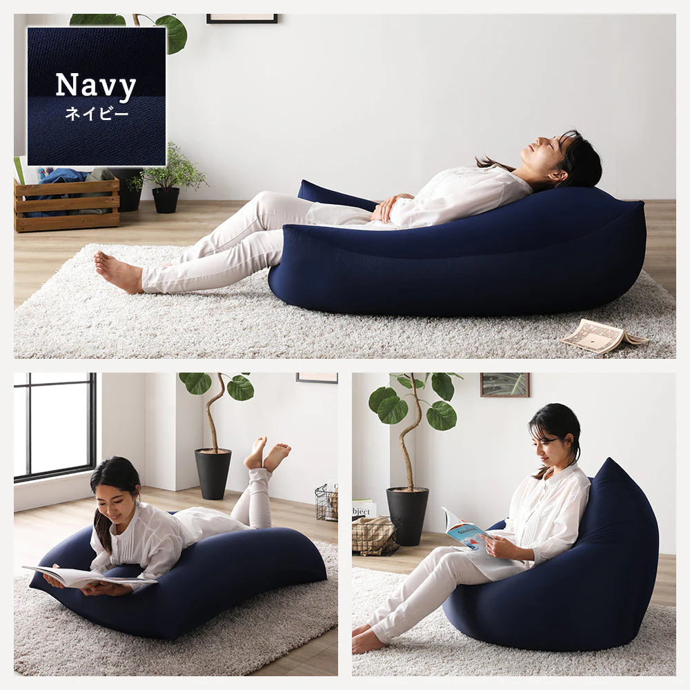 日本製 特大ビーズクッション ブラウン×カーキ - Image 4