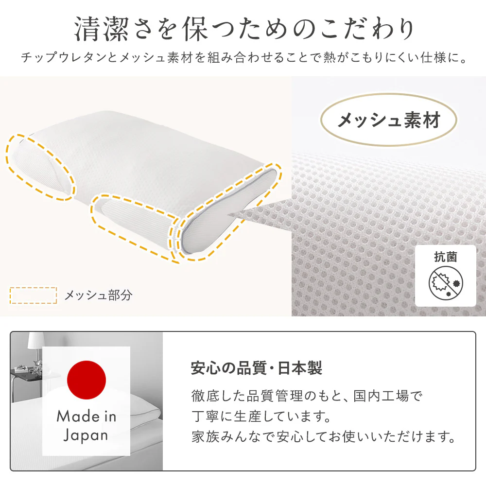 高密度低反発まくら単品 ホワイト - Image 6