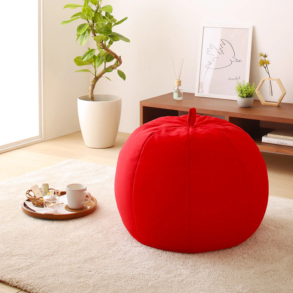 リンゴ型 ビーズクッション 単品（スモール） オレンジ - Image 20
