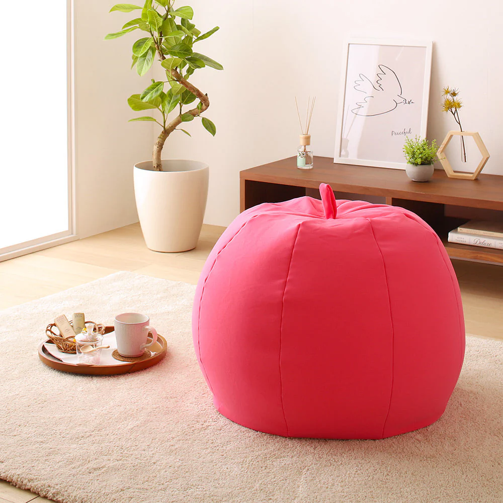 リンゴ型 ビーズクッション 単品（スモール） レッド - Image 23