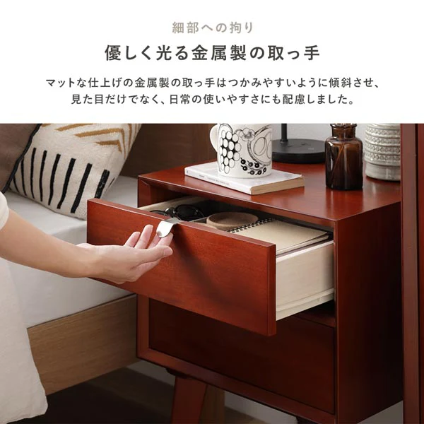 北欧ヴィンテージ調デザイン 天然木 サイドテーブル 幅40cm - Image 5