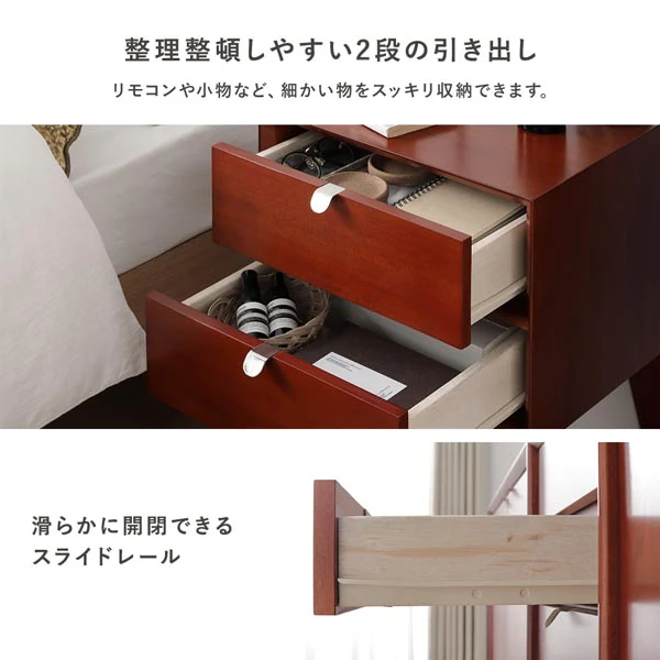 北欧ヴィンテージ調デザイン 天然木 サイドテーブル 幅40cm - Image 7
