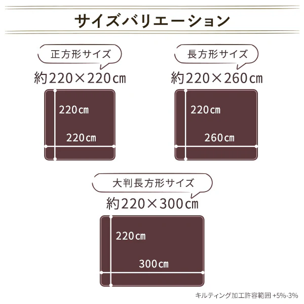 厚さ3センチ洗えるこたつ敷布団 長方形(220×260cm) - Image 4