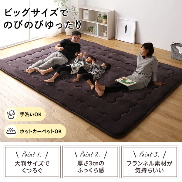 厚さ3センチ洗えるこたつ敷布団 大判長方形(220×300cm) - Image 2
