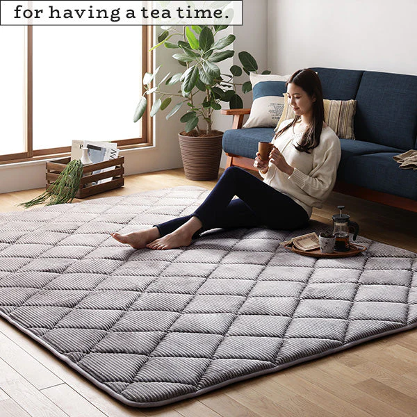 コーデュロイ調 極厚こたつ敷き布団 単品 約185×300cm グレー - Image 14
