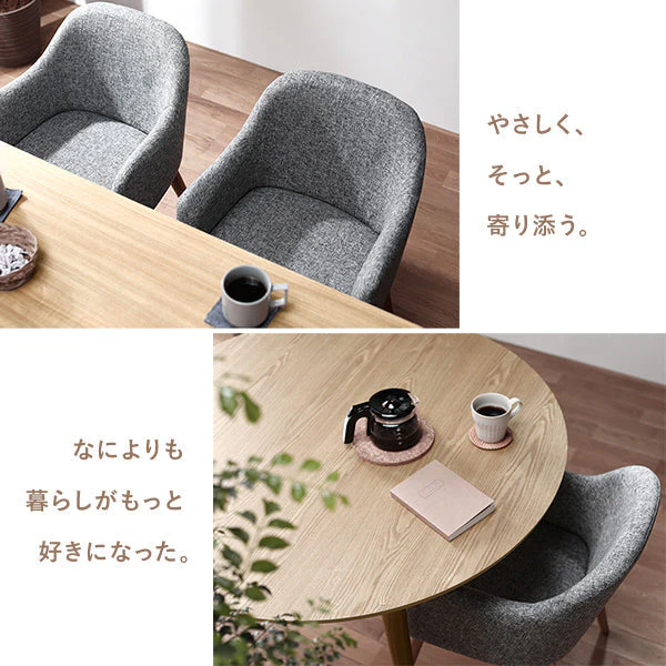 ダイニングチェア 木脚 回転タイプ ブルー（ファブリック） - Image 5