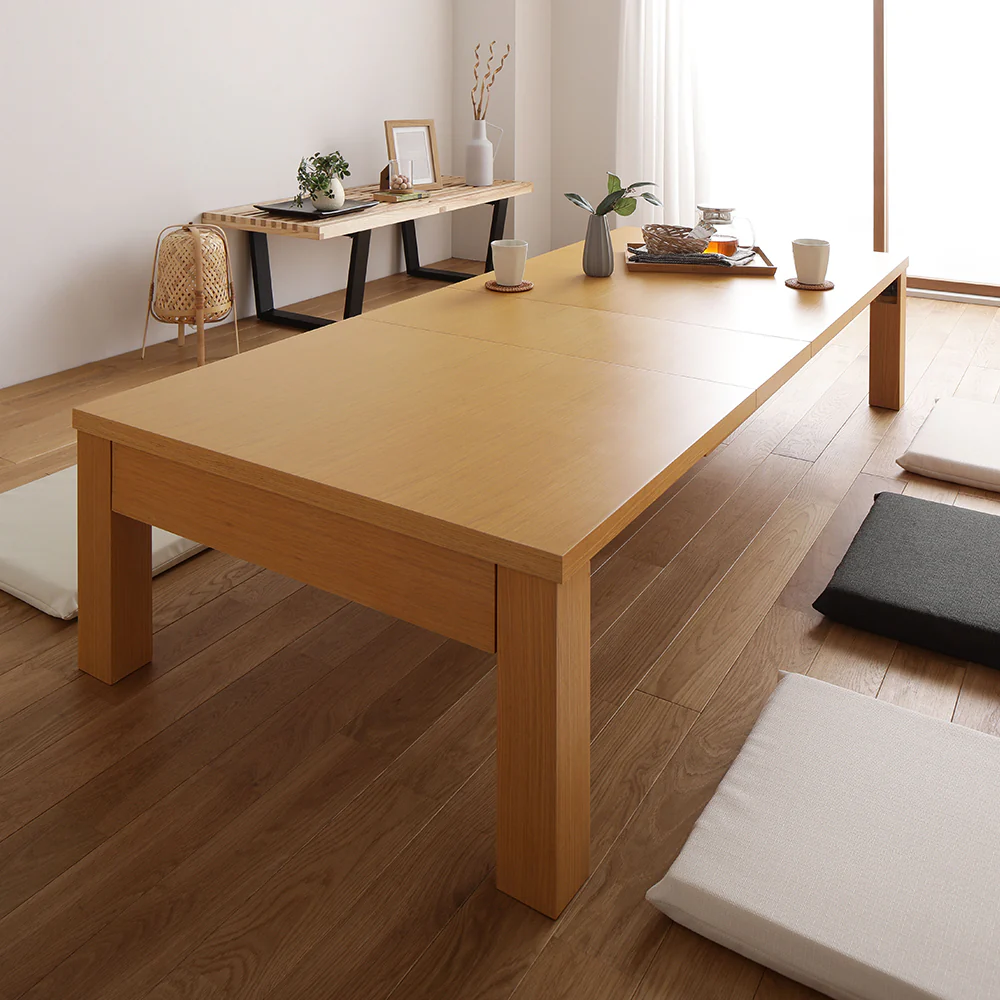 伸縮 折りたたみローテーブル（組立品）ライトブラウン - Image 21