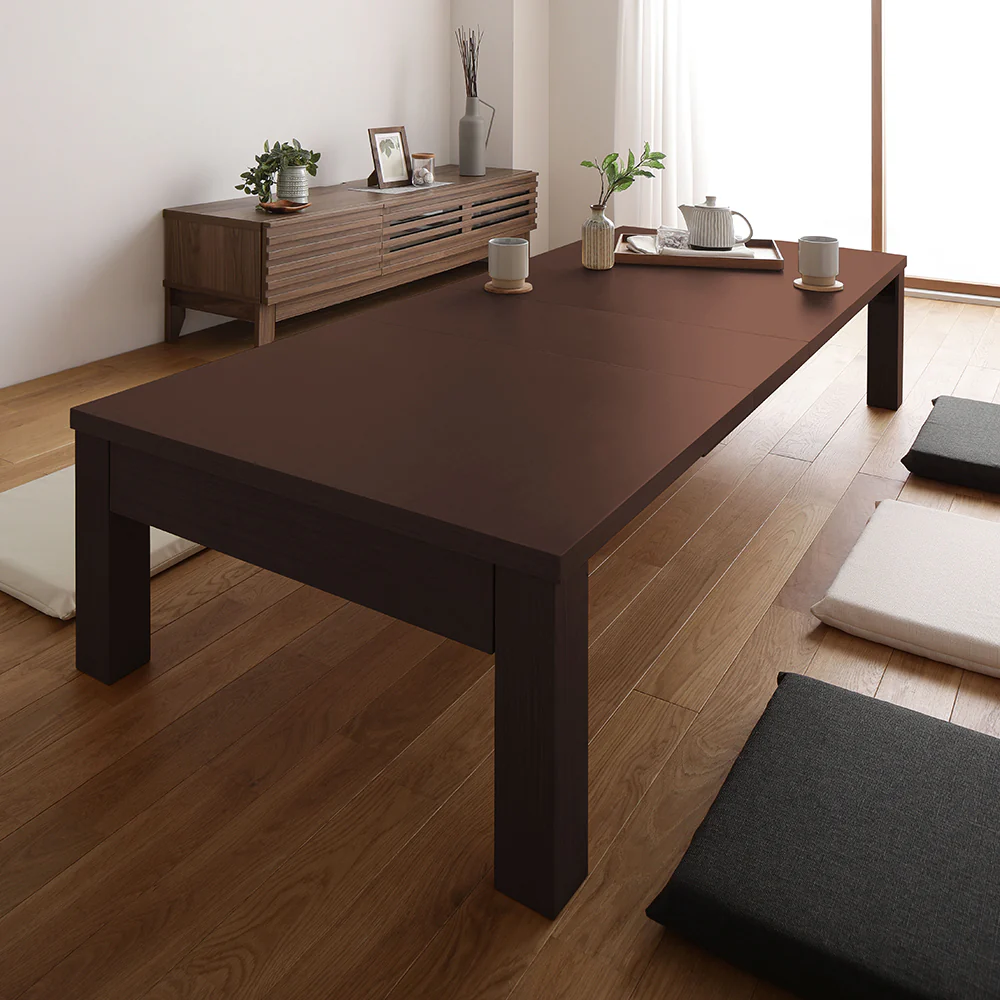 伸縮 折りたたみローテーブル（組立品）ライトブラウン - Image 5