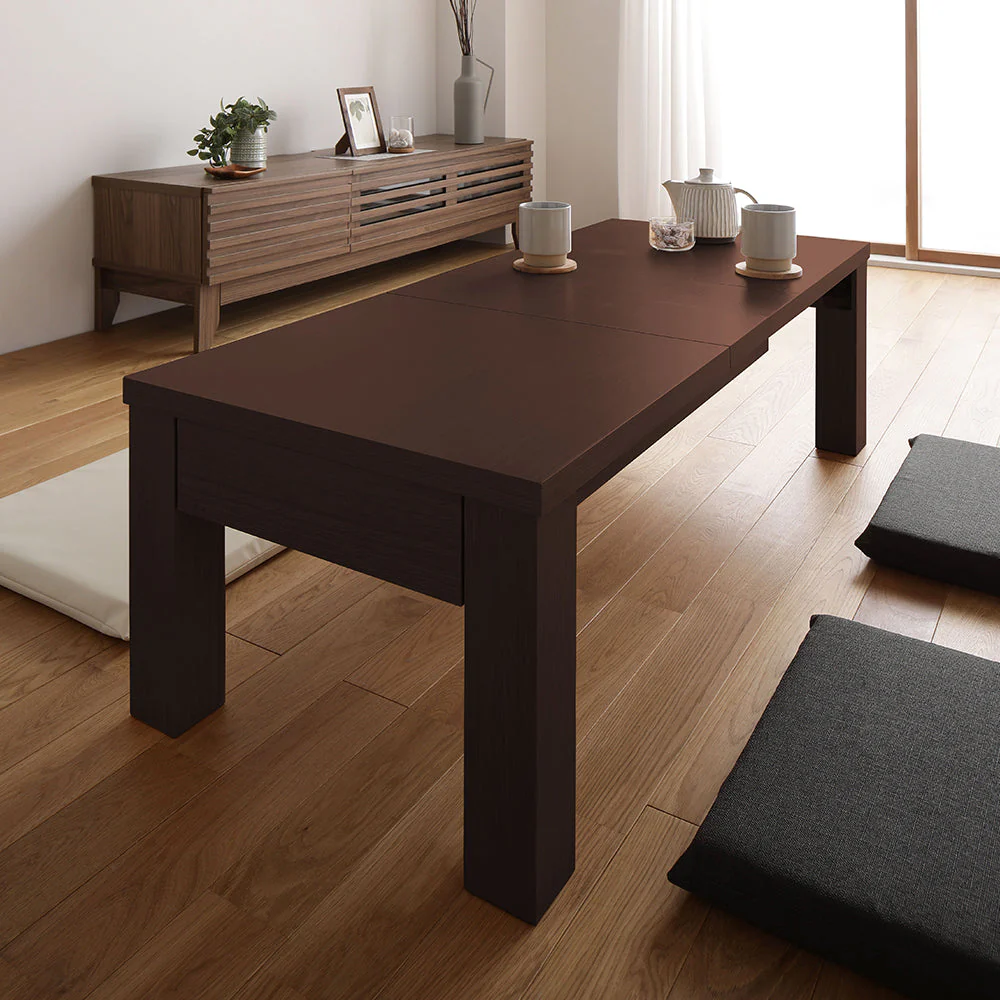伸縮 折りたたみローテーブル（組立品） ダークブラウン - Image 20