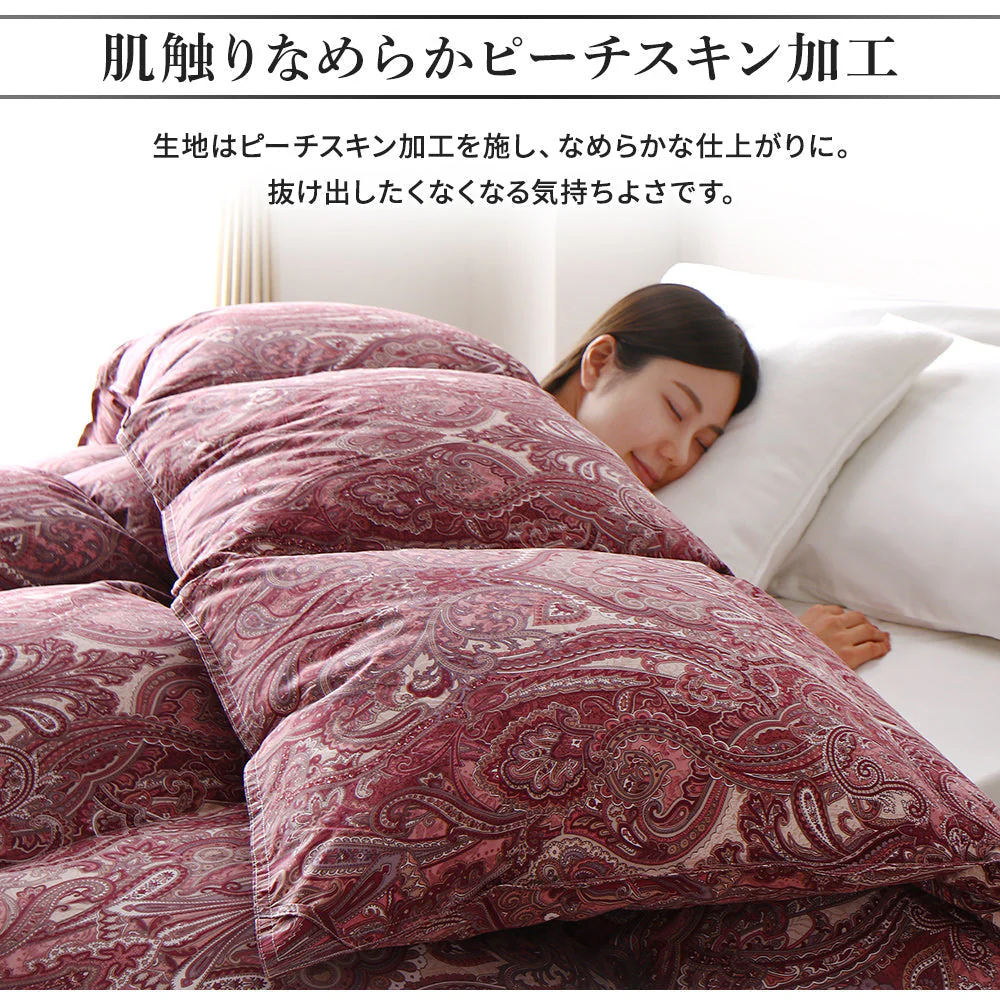日本製 羽毛掛け布団 ダウン率50% ピンク(柄) - Image 12