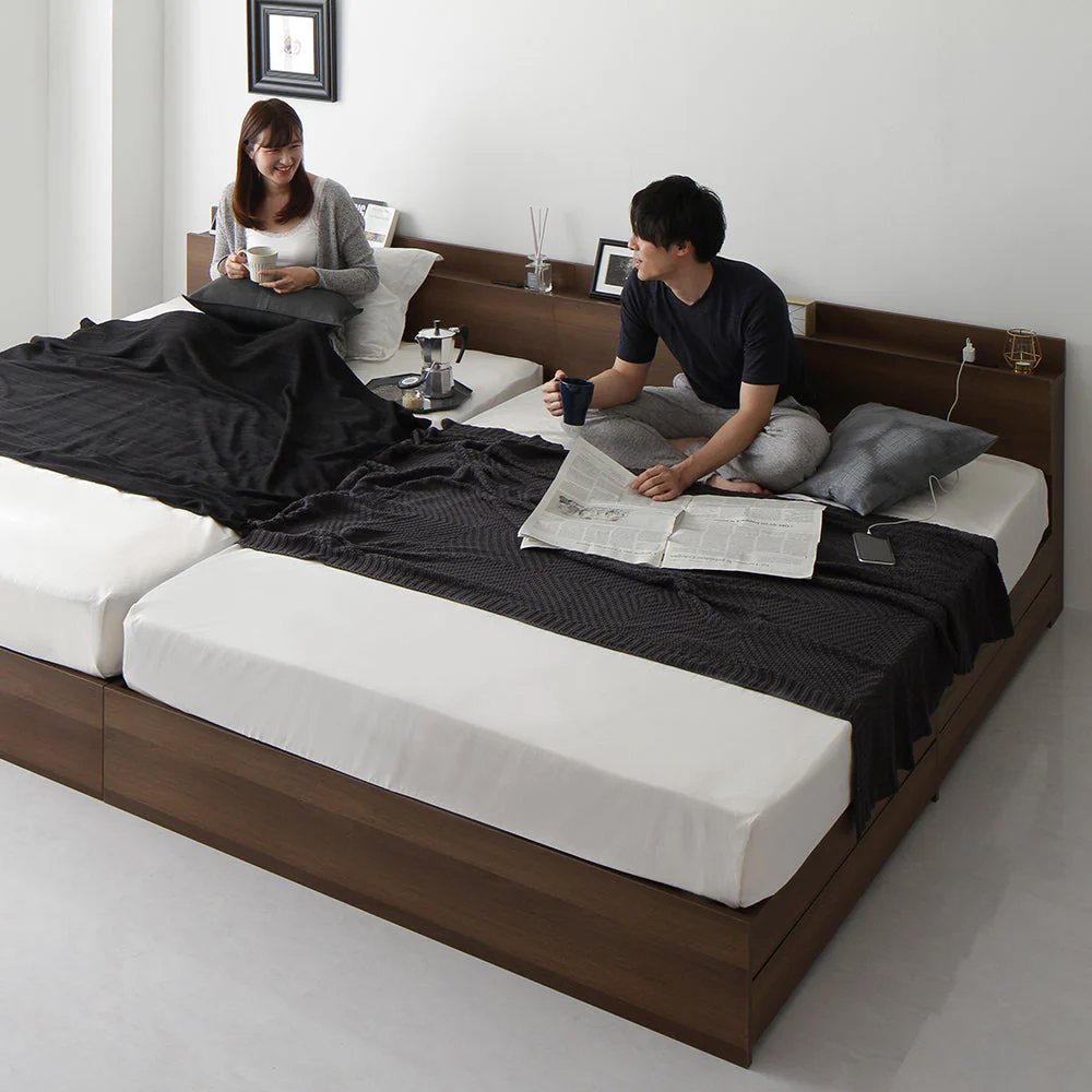 引き出し収納付きベッド 『Serest セレスト』 2台セット グレージュ - Image 36