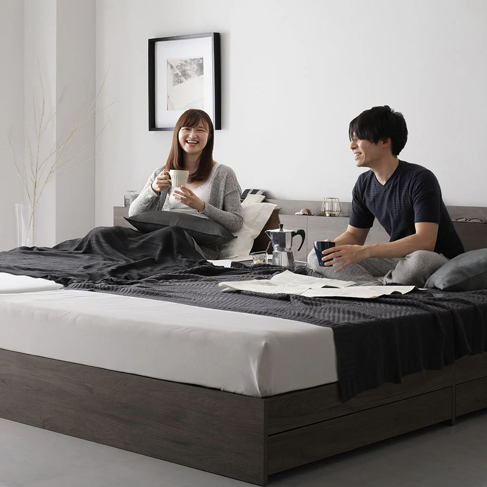 引き出し収納付きベッド 『Serest セレスト』 2台セット グレージュ - Image 42