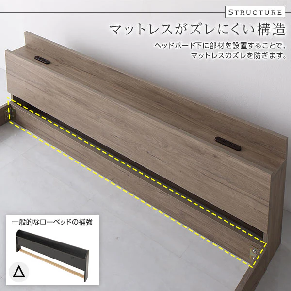 棚付きすのこローベッド 『Senttele セントル』グレージュ - Image 11