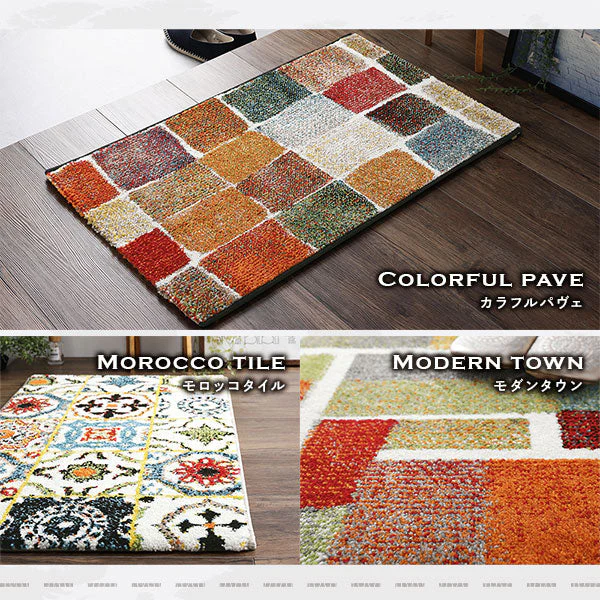 トルコ製 ウィルトン織り 玄関マット 約60×90cm モダンタウン - Image 6