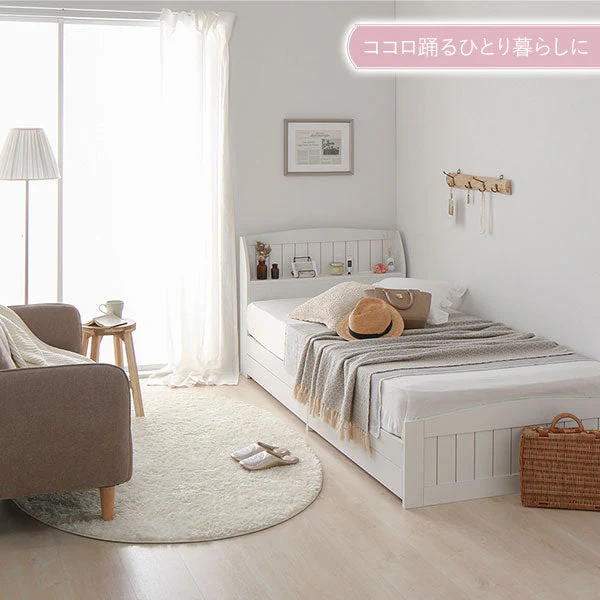 カントリー調引き出し収納ベッド 『Soie ソイエ』ナチュラル - Image 12