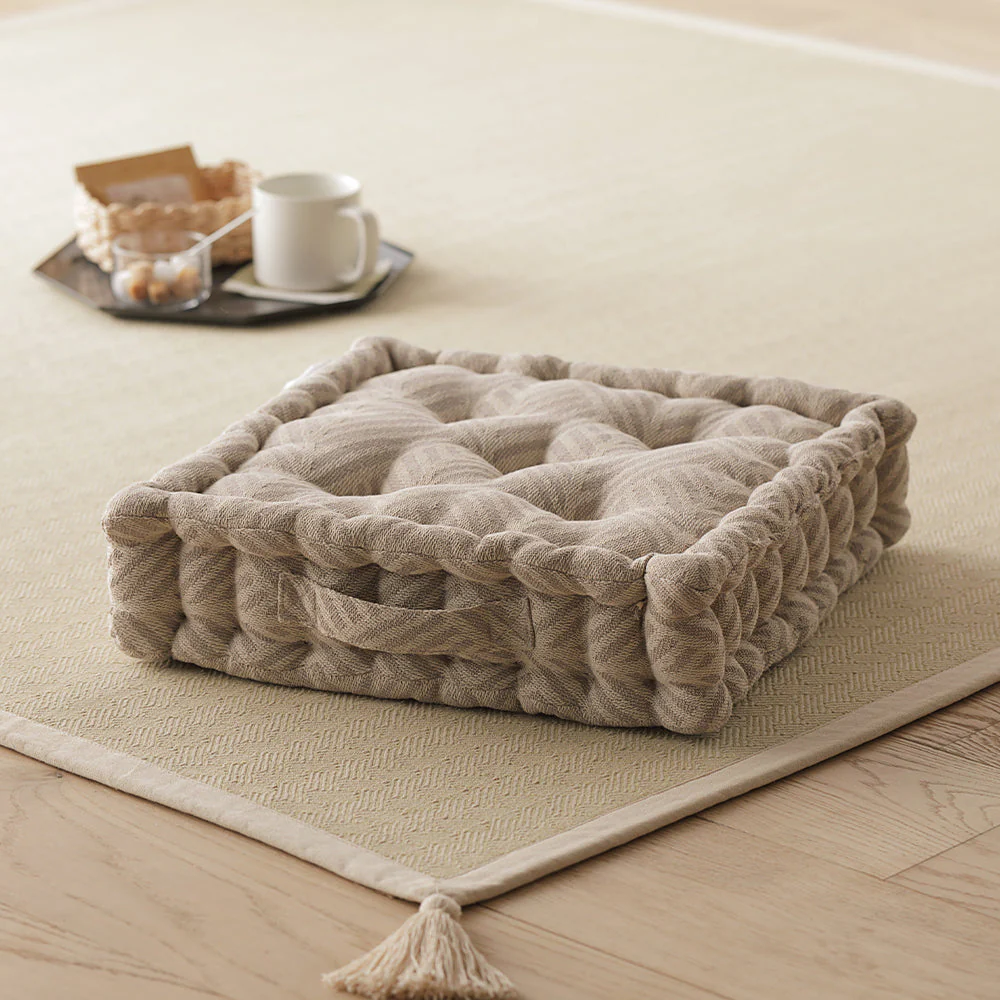 さらふわコットン インド綿 スクエアクッション ブルー - Image 17