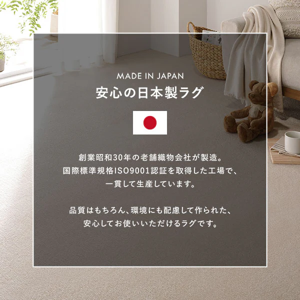 日本製 抗菌・防臭ループパイルカーペット スカイブルー - Image 8