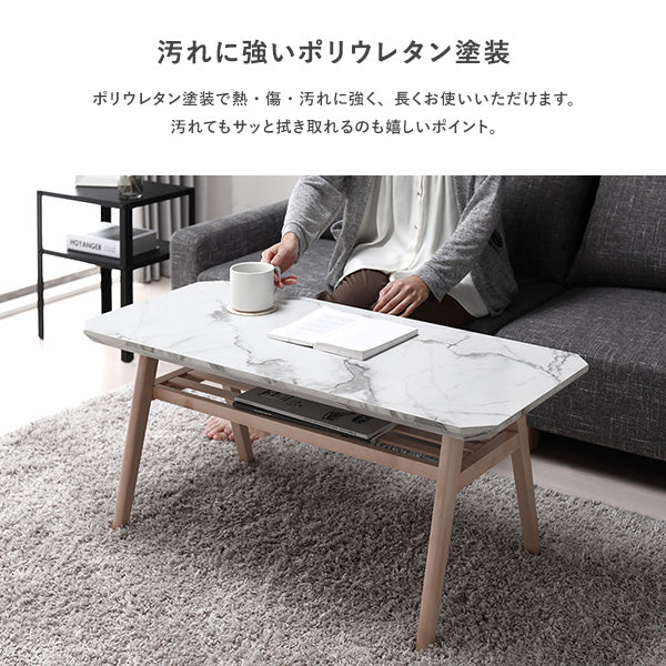 大理石調 デザイン ローテーブル 八角形 - Image 5