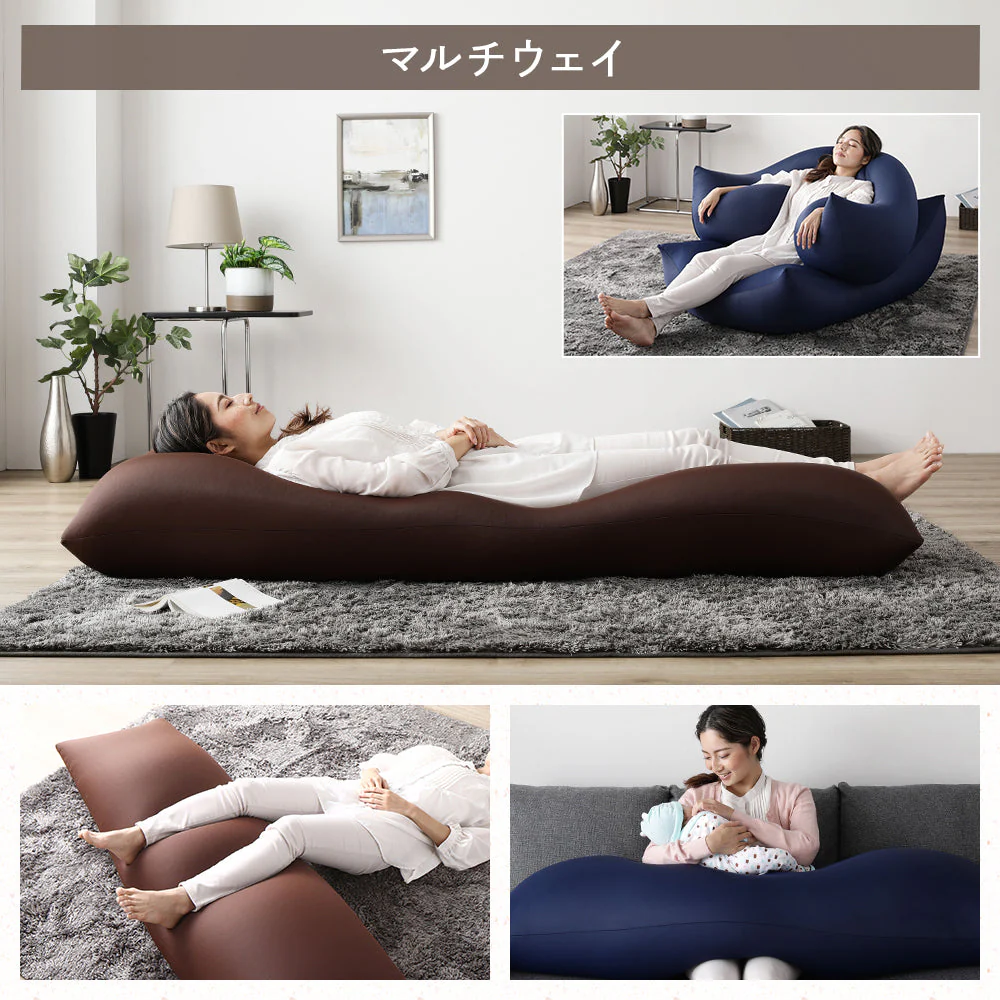 日本製 抱き枕ビーズクッション ブラック - Image 8