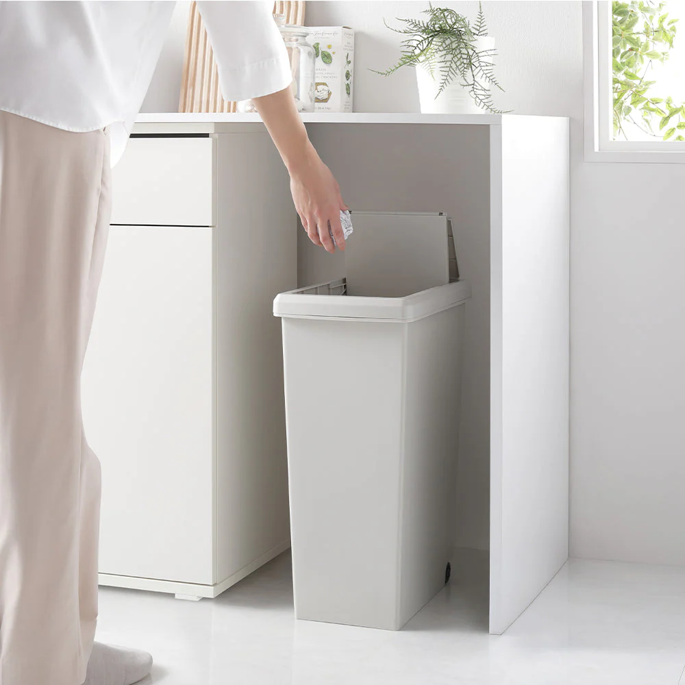 【日本製】サイズが選べる 棚下にも収納できる スライドオープン式 ごみ箱 30L ナイトブルー 単品 - Image 23