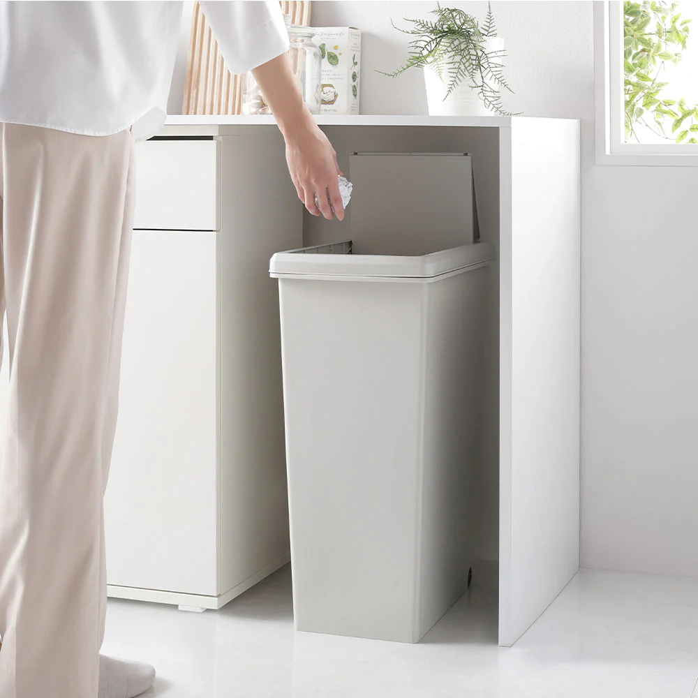 【日本製】サイズが選べる 棚下にも収納できる スライドオープン式 ごみ箱 45L ナイトブルー 単品 - Image 23