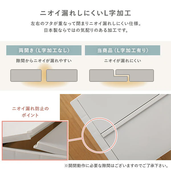 【日本製】省スペース開閉 バタフライオープンごみ箱 ペダル式 32L 3個組 ナイトブルー - Image 9