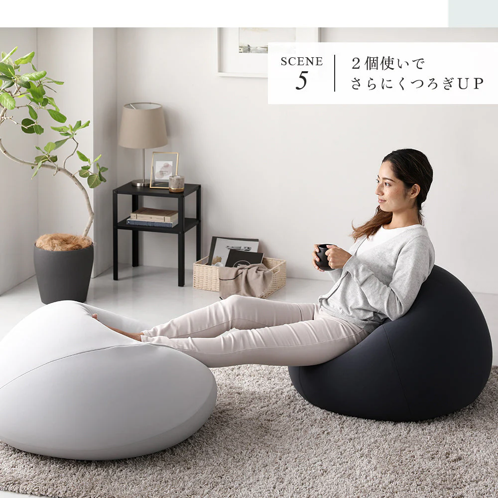 サークル型 ビーズクッション『Ingram イングラム』 ブラウン - Image 14