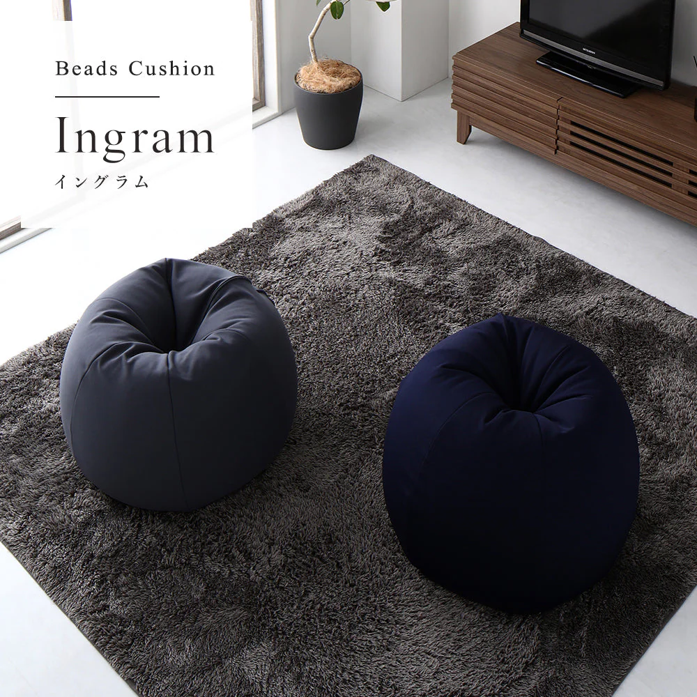 サークル型 ビーズクッション『Ingram イングラム』 ネイビー - Image 21
