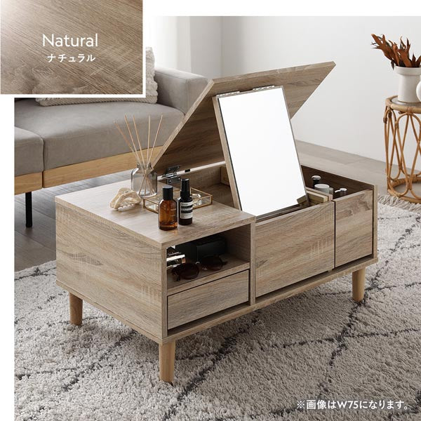 たっぷり収納できるドレッサーテーブル 幅75cm ホワイト - Image 23