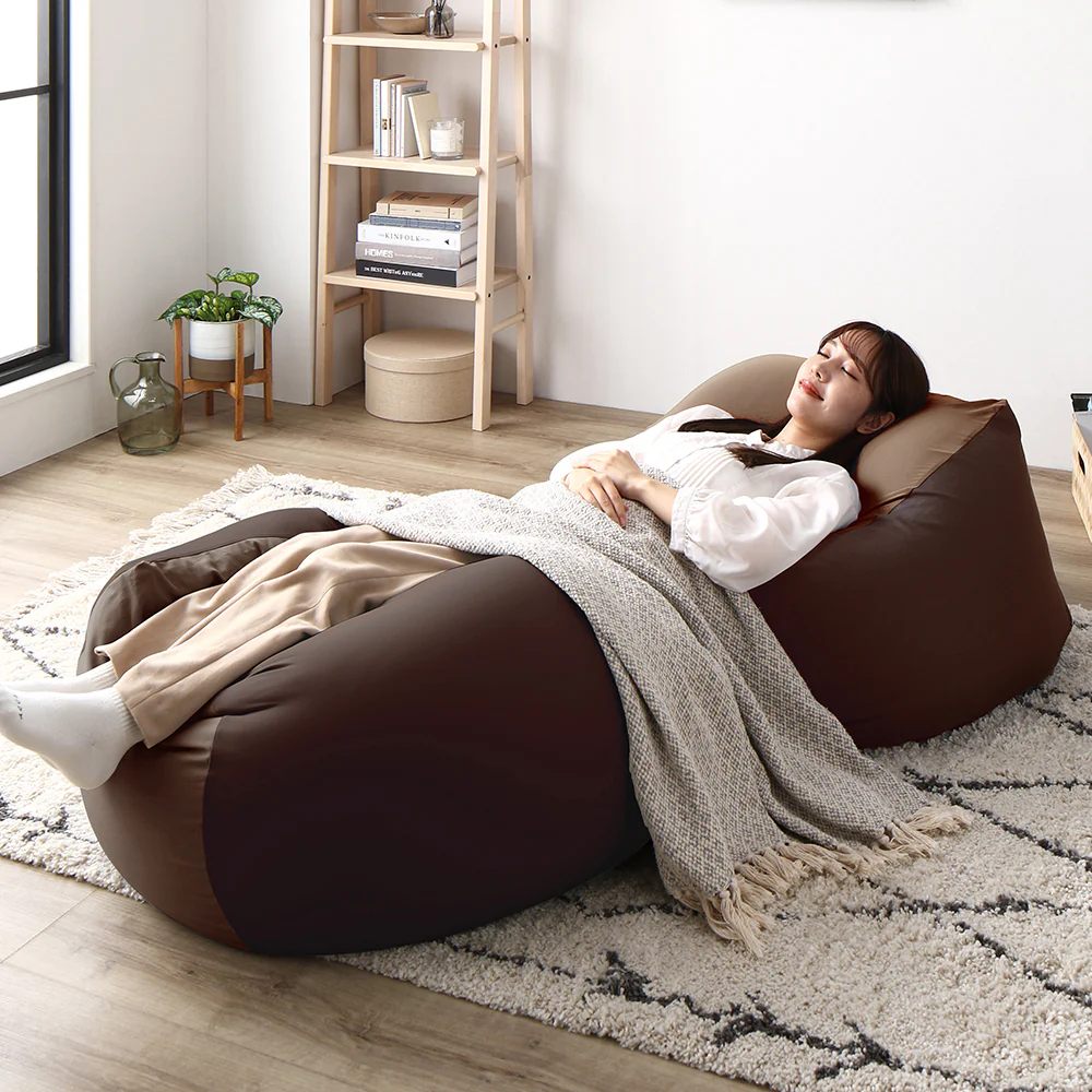 日本製 ビーズクッション 『STIIBO』 2個セット ブラウン・グリーン - Image 37