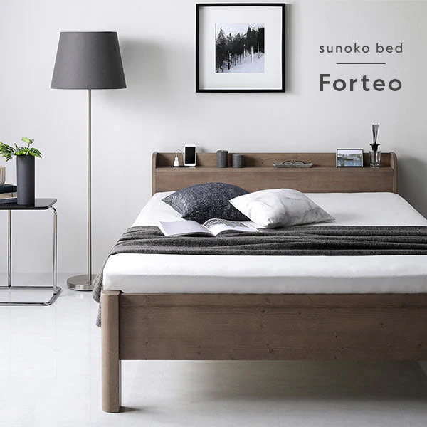 コンセント 棚付き 頑丈すのこベッド 耐荷重650kg 『Forteo フォルテオ』ナチュラル - Image 2