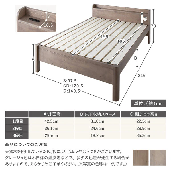 コンセント 棚付き 頑丈すのこベッド 耐荷重650kg 『Forteo フォルテオ』ホワイト - Image 16