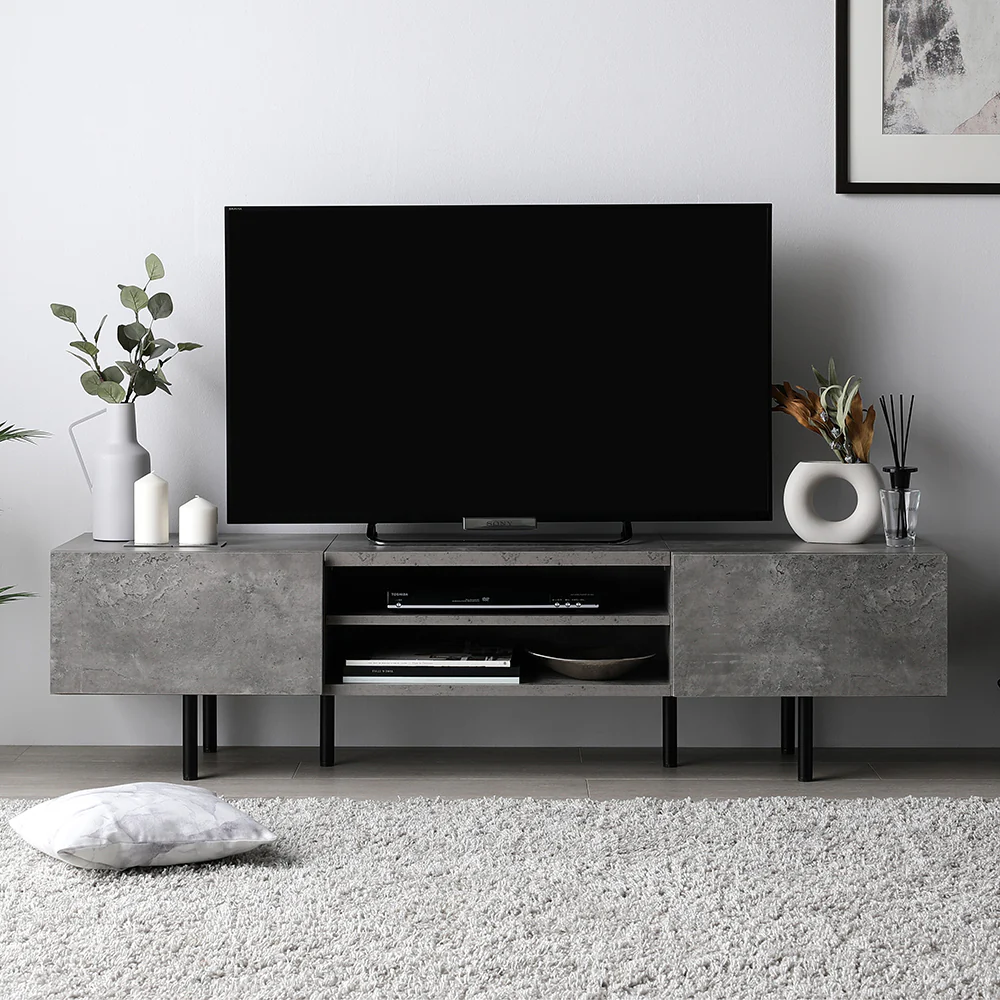 異素材MIX ワイド テレビボード 『Stova ストーヴァ』 幅150cm グレージュ - Image 25