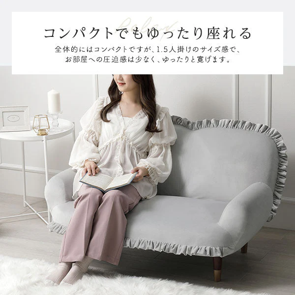 日本製 ニュアンスカラー コンパクト リクライニングソファ ピンク - Image 11