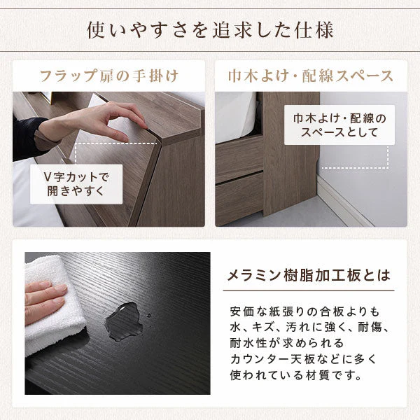 LED照明＆多機能ヘッドボード・引き出し収納付き『Rebertio リバーティオ』 ホワイト - Image 13