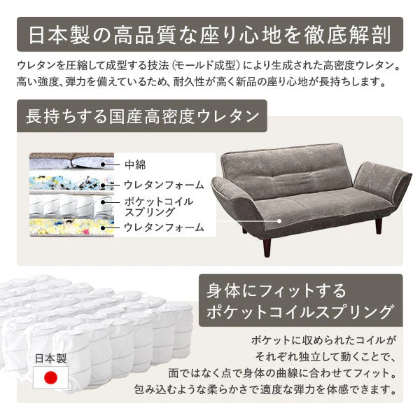 日本製 リクライニングソファ 1人掛け単品 コーデュロイ生地 ワインレッド - Image 8