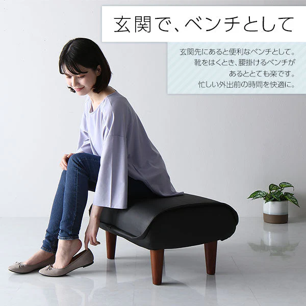 日本製 ポケットコイル オットマン単品 PVC生地 ブラウン - Image 8