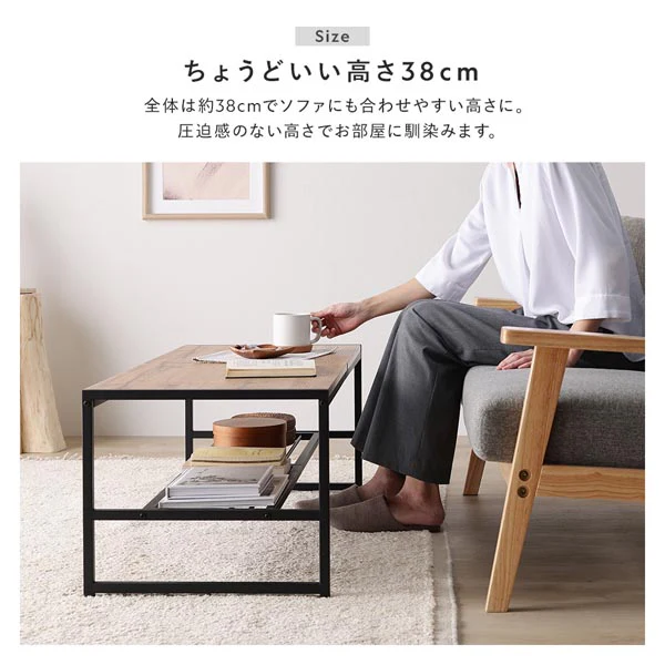 ローテーブル単品（幅105cm） 『Rectico レクティコ』 ラスティックナチュラル - Image 15