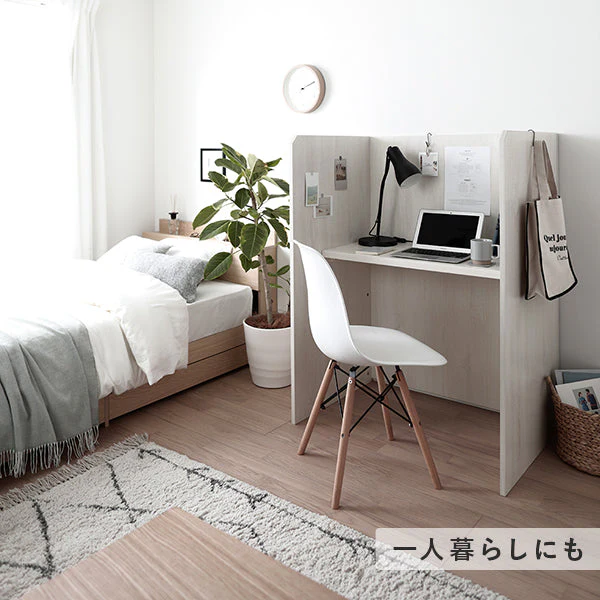 パーテーションデスク 木製 幅90cm ブラウン×ナチュラル - Image 19