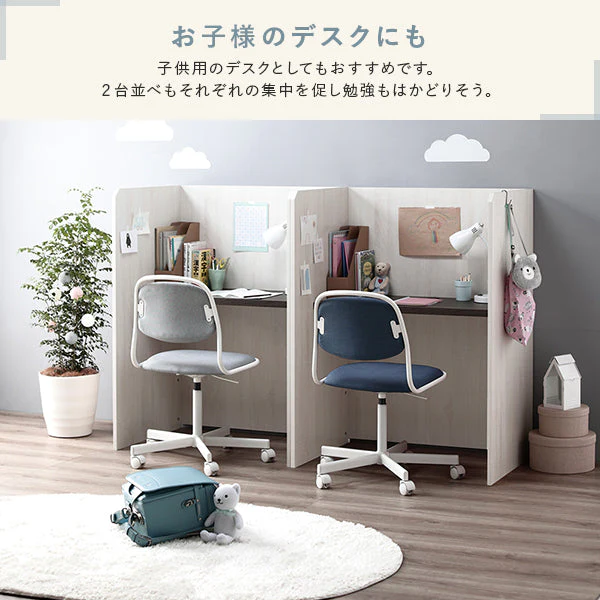 パーテーションデスク 木製 幅90cm ブラウン×ナチュラル - Image 6