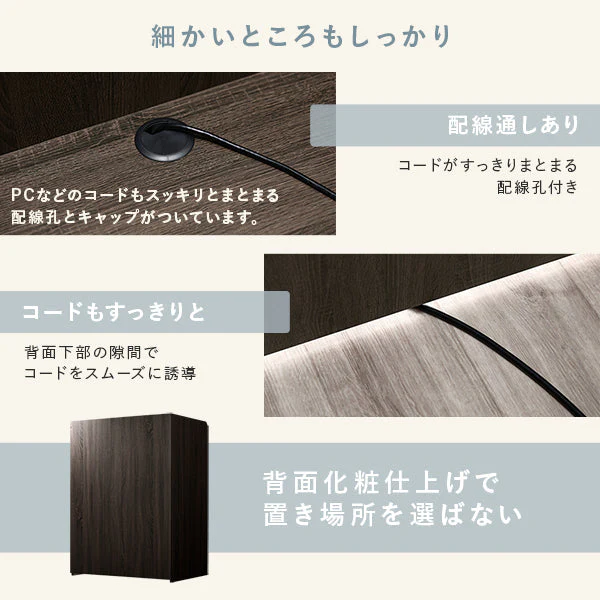 パーテーションデスク 木製 幅90cm ホワイト×ホワイト - Image 20