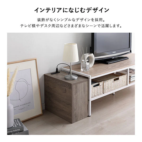 ケーブル収納BOX シリーズ 『Nelio ネリオ』角置きタイプ [幅40cm] ストーン - Image 8