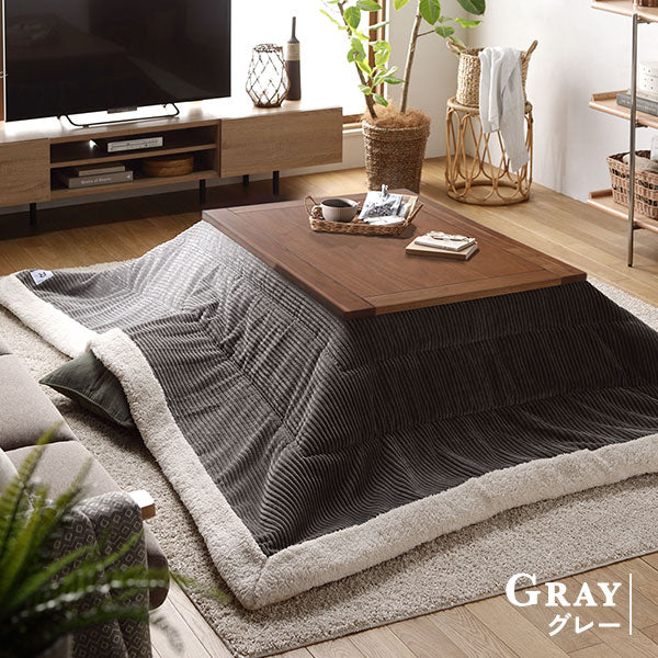ボア付 コーデュロイ 薄掛けこたつ掛け布団 単品 カーキ - Image 12