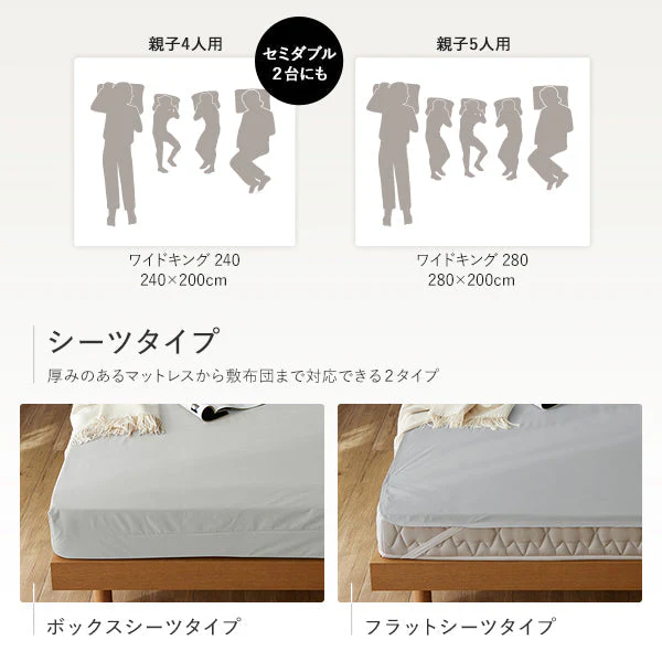【ベイビー～ファミリーサイズ】抗菌 防臭 防ダニ 防水シーツ ボックスタイプ ホワイト - Image 15