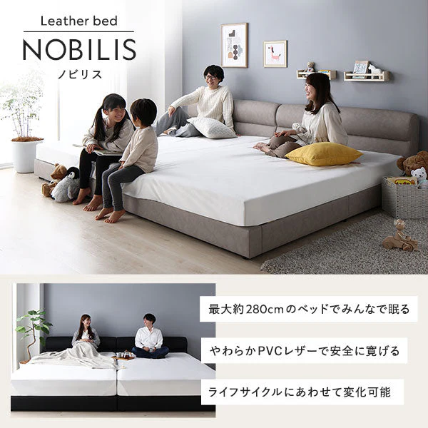 レザー調ベッド 『NOBILIS ノビリス』 ファミリーサイズ ブラック - Image 4