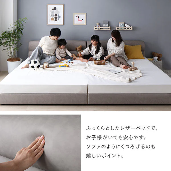 レザー調ベッド 『NOBILIS ノビリス』 ファミリーサイズ ブラック - Image 6