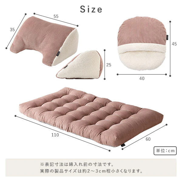 コーデュロイ調フランネル バイカラーシリーズ マルチクッション ピンク - Image 19